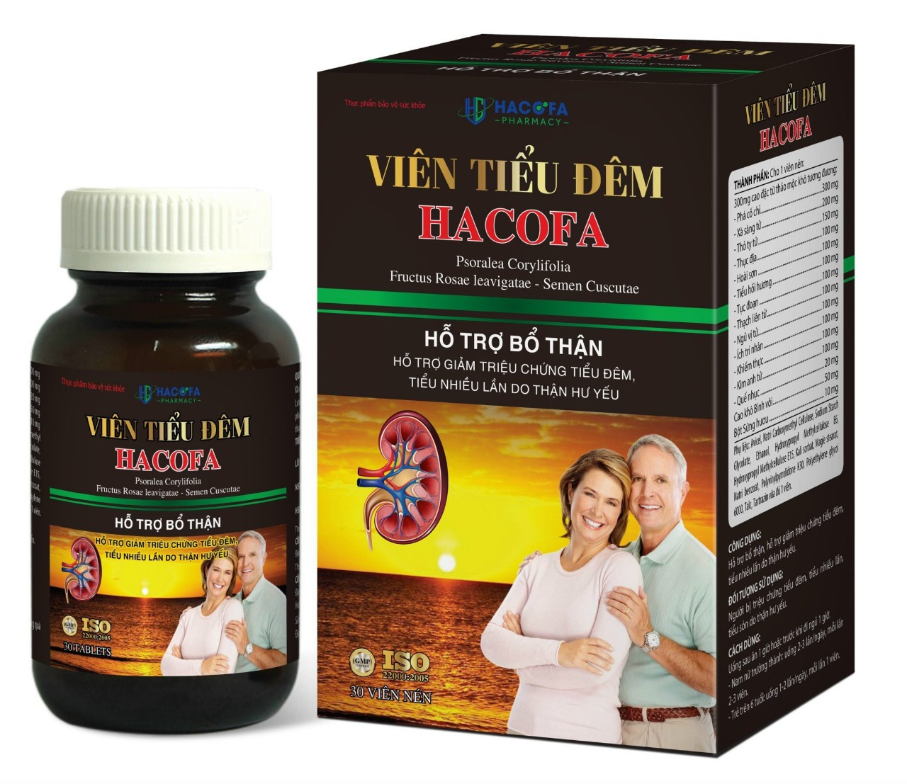 VIÊN TIỂU ĐÊM HACOFA. Bổ thận.  Hỗ trợ giảm triệu trứng tiểu đêm, tiểu nhiều lần.