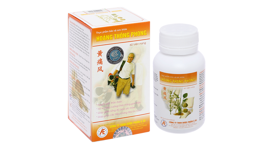 Chi tiết Hoàng Thống Phong giảm triệu chứng đau do gout chai 60 viên