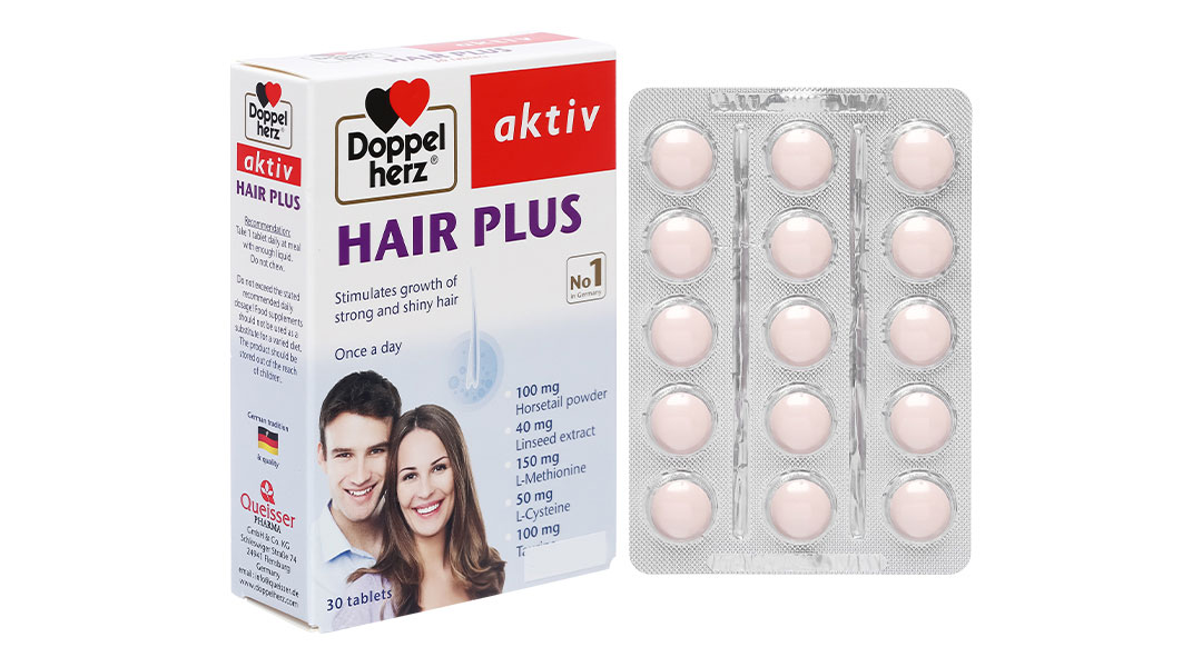 Chi tiết Doppelherz Aktiv Hair Plus giảm rụng tóc, giúp tóc chắc khỏe